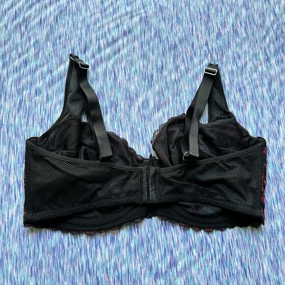 Adore Me Womens Bra 40I Blue Robyn Contour Balconette Lace Underwire Sexy Black - Picture 4 of 5